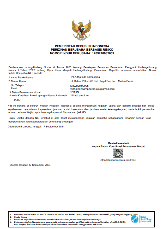 PT ARTHA INDO SAMPOERNA